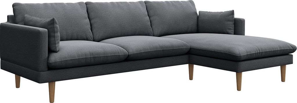 home24 Ecksofa mit Longchair - Webstoff