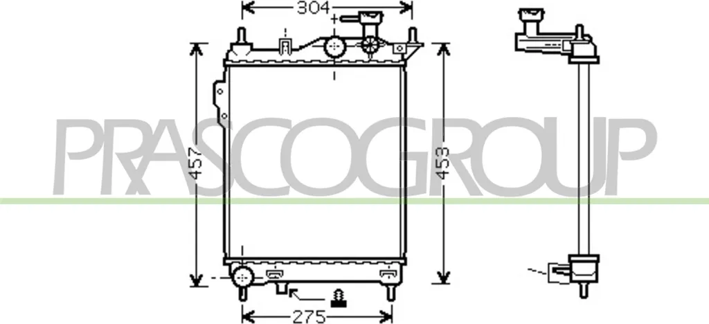 Radiateur Moteur PRASCO HN330R001 pour Hyundai Getz TB - OE 253101C200