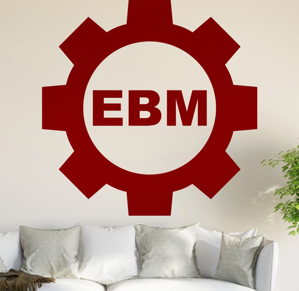 EBM - Electronic Body Music Wandtattoo in 6 Größen - Wandaufkleber Wall Sticker - Dekoration, Küche, Wohnzimmer, Schlafzimmer, Badezimmer