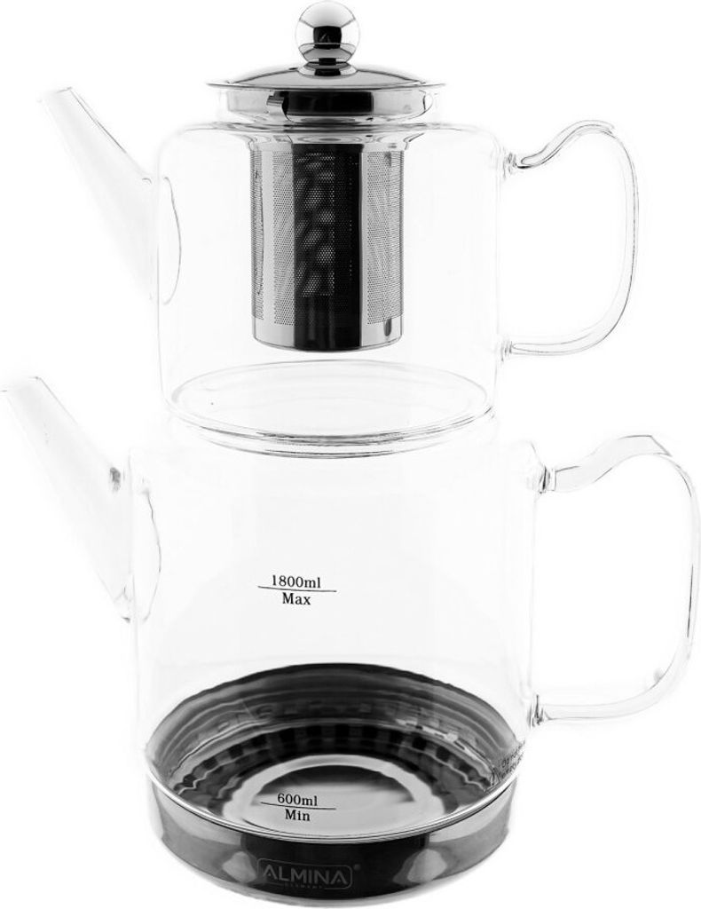 Glasteekanne "Amber" aus hochwertigem Borosilikatglas - 1L/2L