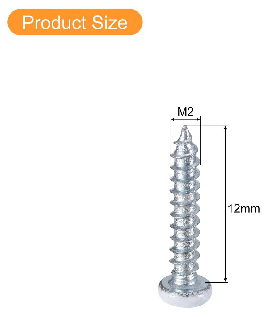 50 Stš¹ck Flachkopfschrauben M2x12mm Wei?e Linsenkopf-Selbstbohrschrauben aus Kohlenstoffstahl Fassadenschrauben Phillips Holzschrauben fš¹r Ho...