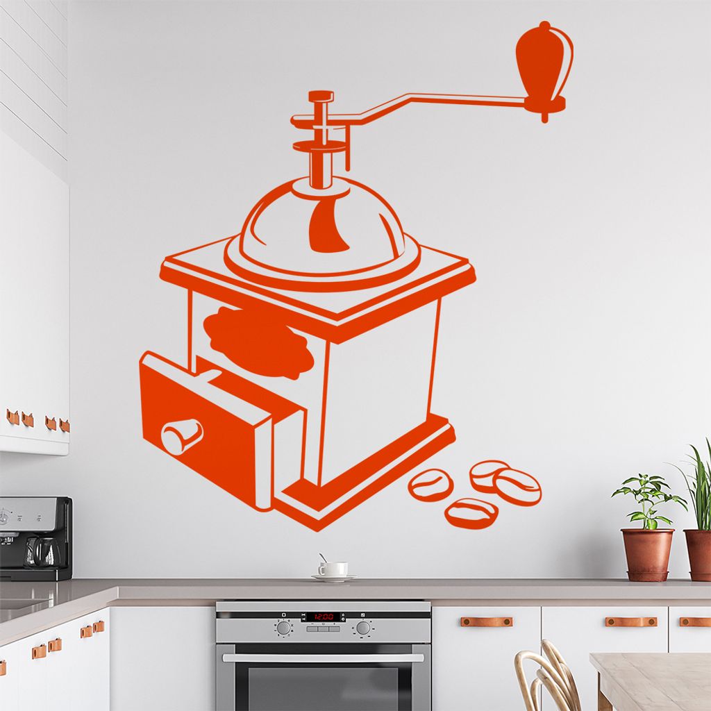 Kaffeemaschine Wandtattoo in 6 Größen - Wandaufkleber Wall Sticker - Dekoration, Küche, Wohnzimmer, Schlafzimmer, Badezimmer