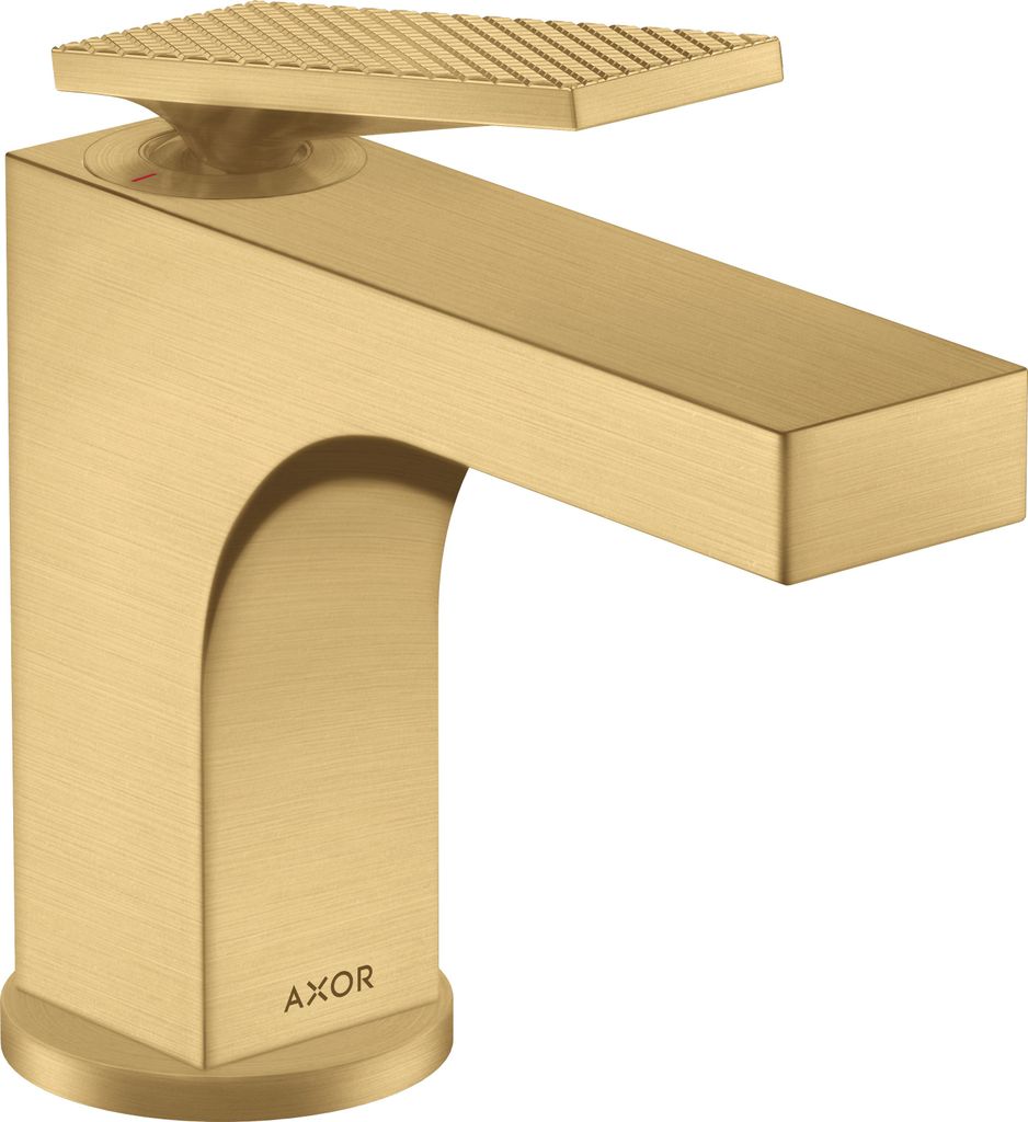 Einhebel-Waschtischmischer AXOR CITTERIO 90 m ZAG HGri Rautenschliff bru gold optic Hebelgriff, Rautenschliff brushed gold optic