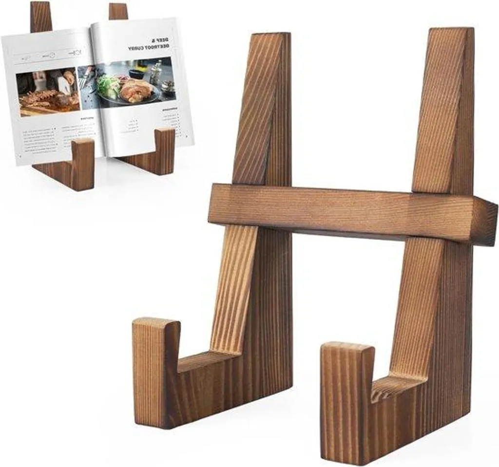 Pupitre de lecture en bois pour recettes et notes de cuisine, format 22 cm