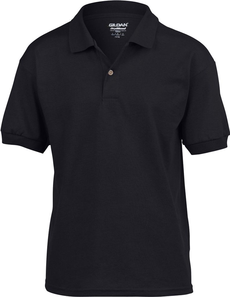 Gildan DryBlend Kinder Polo-Shirt BC1422 (L) (Schwarz)