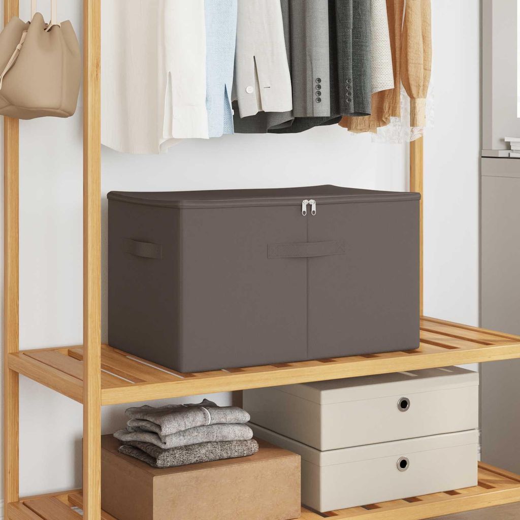 Möbel Aufbewahrungsbox Grau 60 x 43 x 35 cm VliesstoffAufbewahrungsboxen - Aufbewahrungsboxen c6697