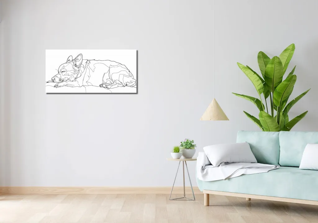 Image Grand Format 90x40 cm Chien Endormi - Impression Haute Définition - 2
