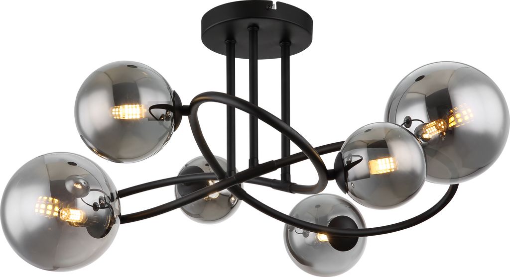 Globo Lighting Deckenleuchte Metall schwarz matt, 6x G9 LED Produktbild 