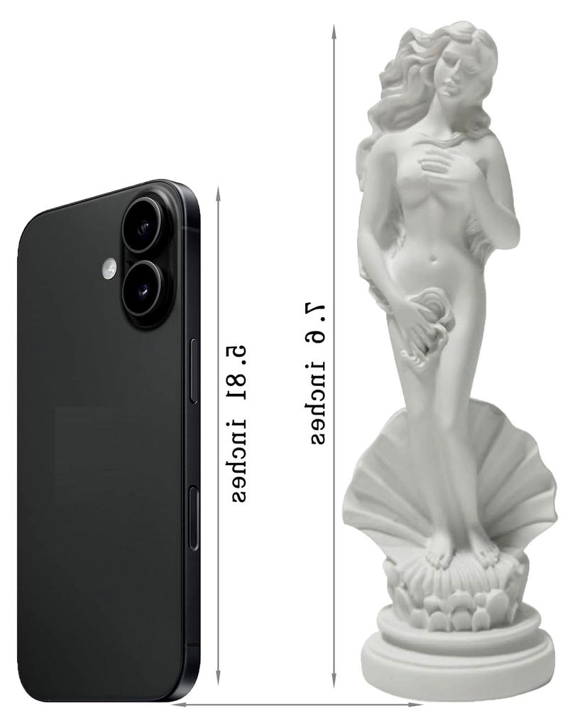 Venus-Statue Die Geburt der Venus, 19 cm, Skulptur der griechisch-römischen Göttin, handgefertigte Kunstharzfigur, klassische weiße Statue, Deko...