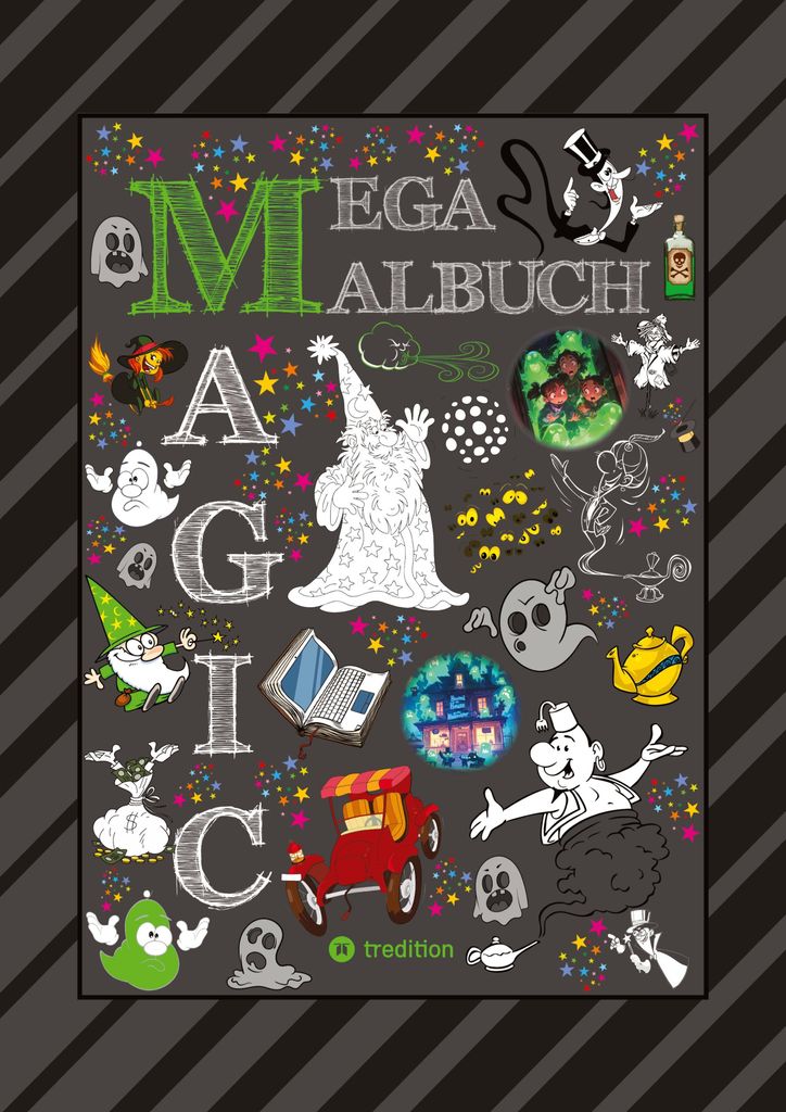 Mega Malbuch - 300 Seiten Magische Motive - Magier - Hexen Produktbild 