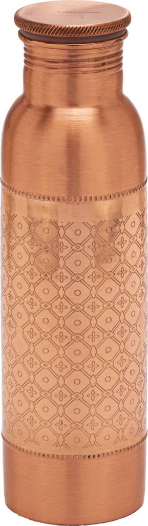 Mosaik Kupfer Trinkflasche 900ml - Handgefertigt, Ayurvedisch Design NEU