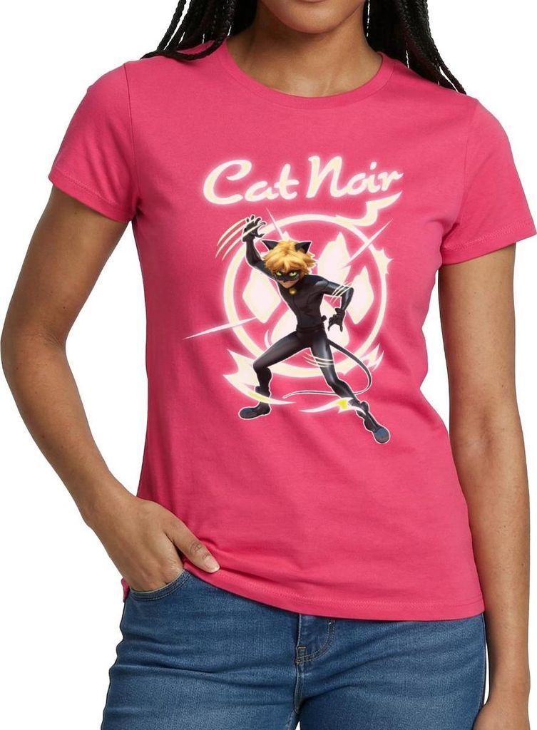 Spreadshirt Miraculous Cat Noir Adrien Superheld Frauen T-Shirt, S, Azalea