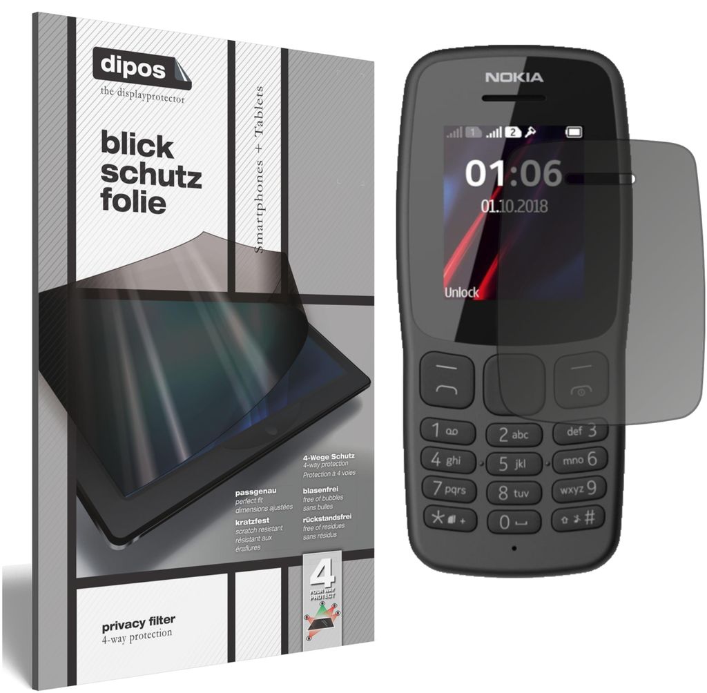 Schutzfolie für Nokia 106 (2018) Blickschutzfolie matt Folie Display Schutz