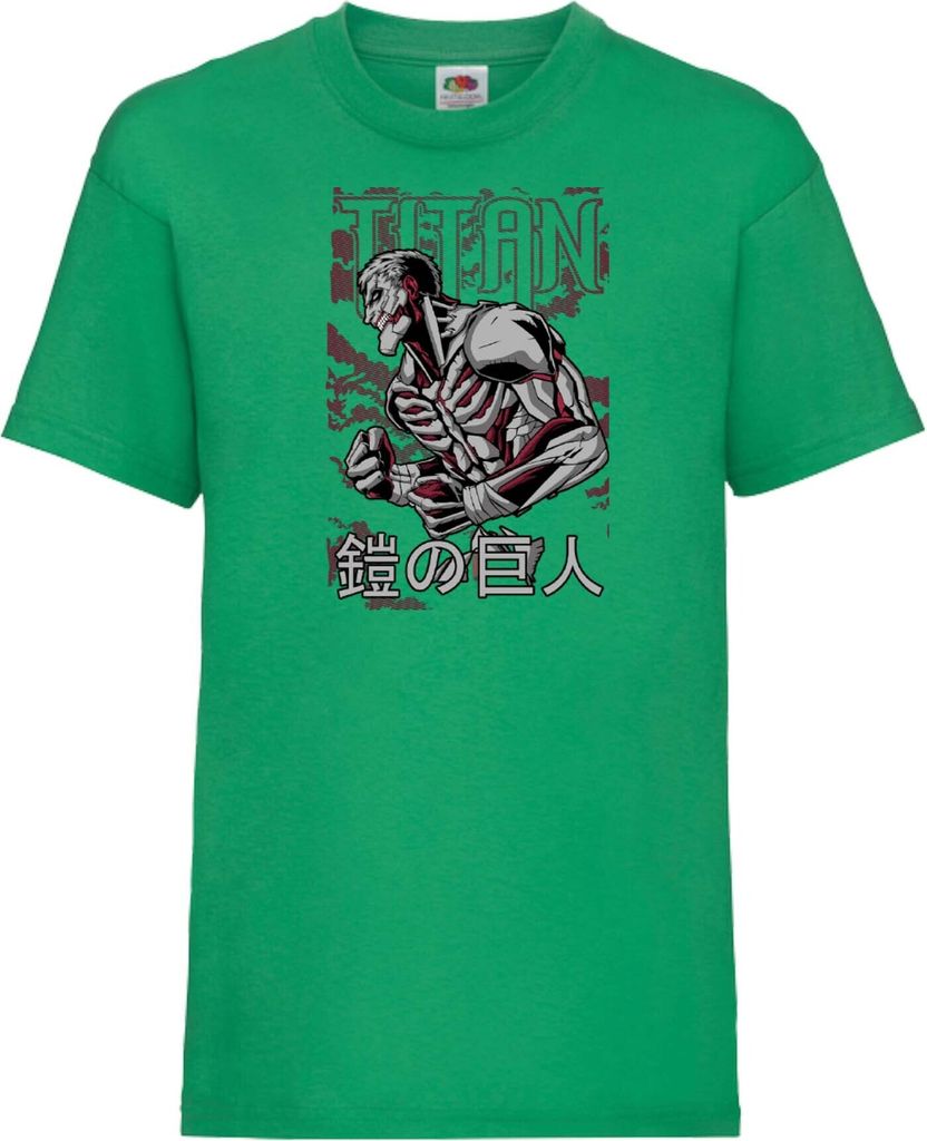 Kinder T-Shirt Attack Anime On Titan 04 Monster Titan, 5-6 Jahr - 116 / Grün