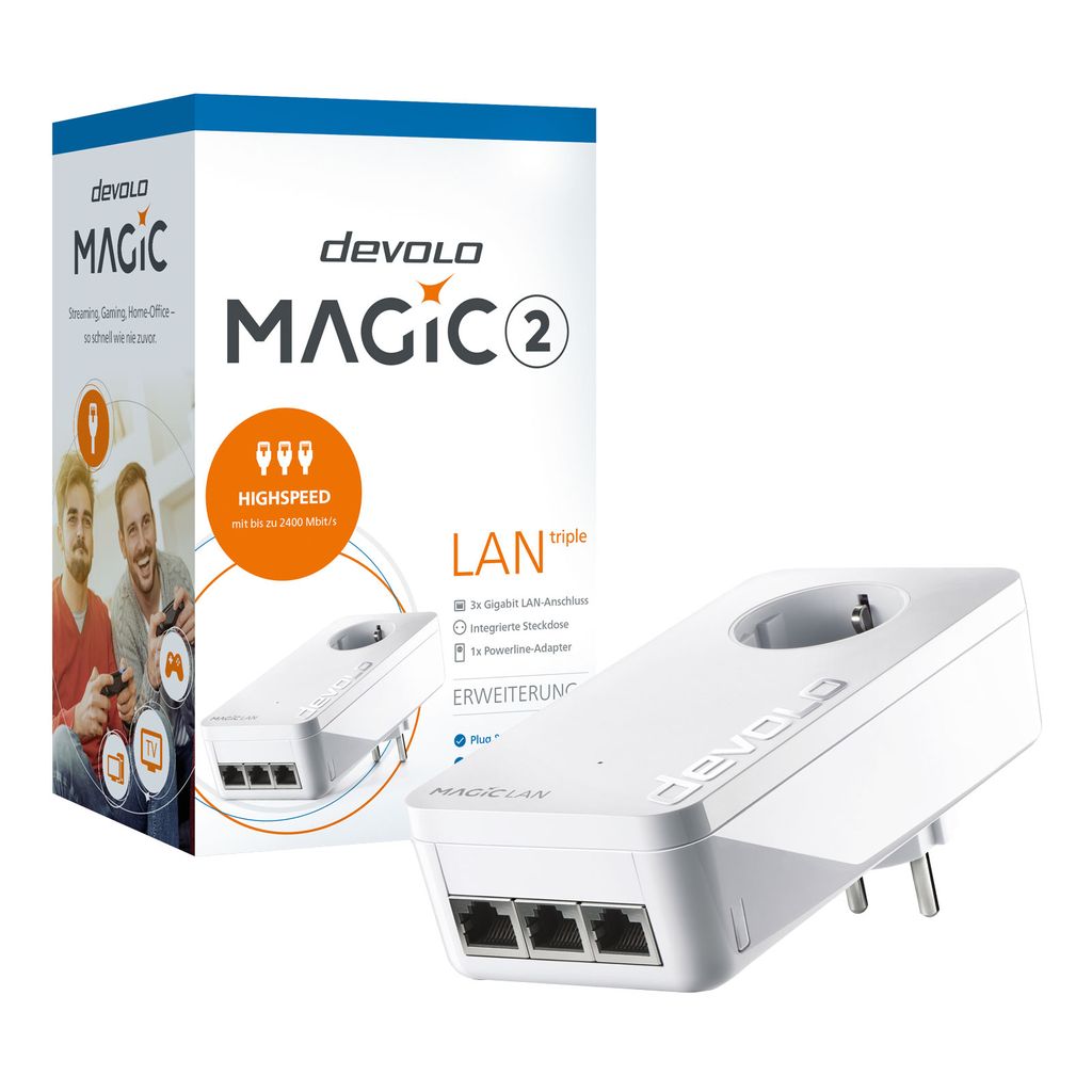 devolo Magic 2 Wi-Fi 6 (pack de 2) + devolo Magic 2 LAN Triple