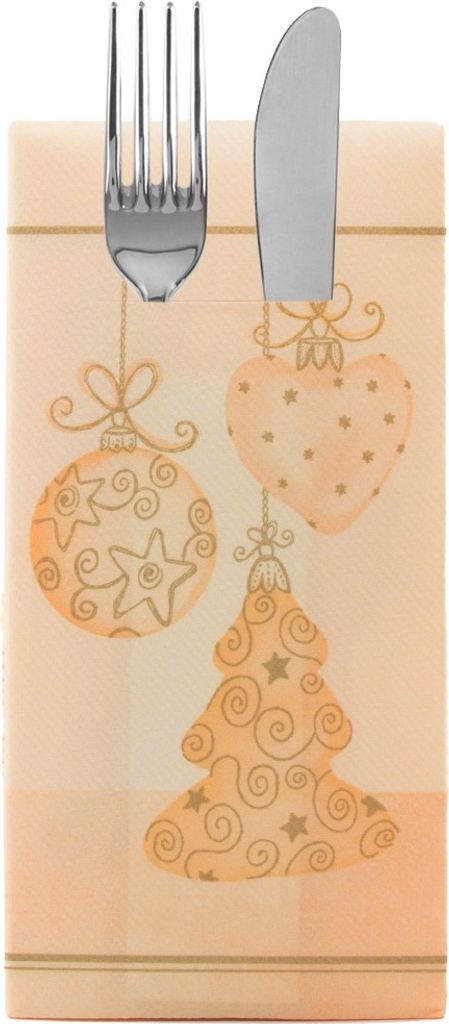 Sovie HOME Weihnachtsbesteckserviette Tiffany in Creme aus Linclass Airlaid 40 x 40 cm, 1/8 Falz, 12 Stück