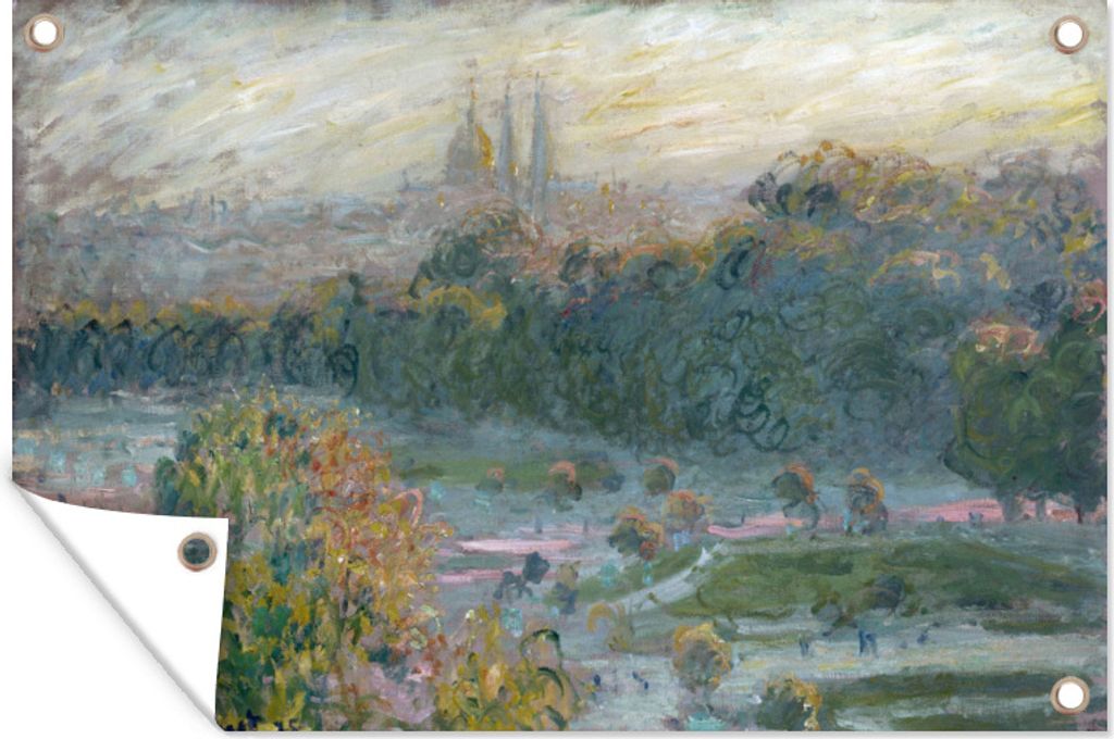 MuchoWow 90x60 cm Outdoor-Poster Gartendeko Sichtschutz Garten Poster für den Garten Die Tuilerien - Gemälde von Claude Monet