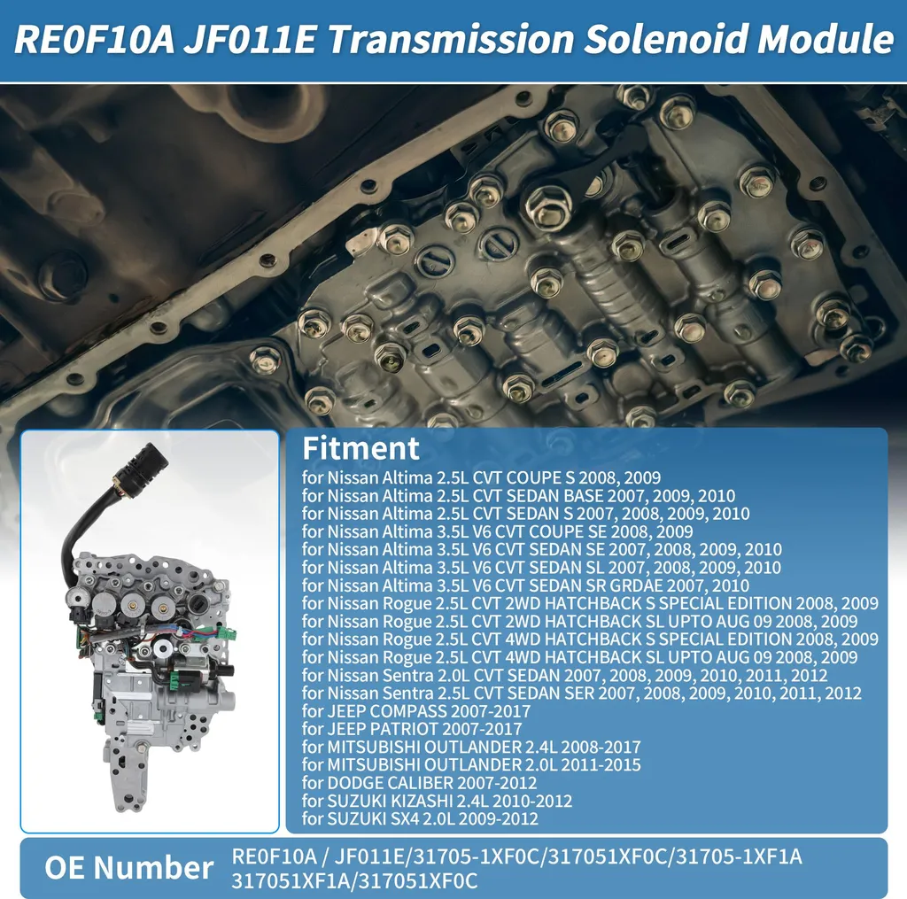 Corps de Valve avec Solénoïdes pour Nissan RE0F10A JF011E 31705-1XF0C CVT