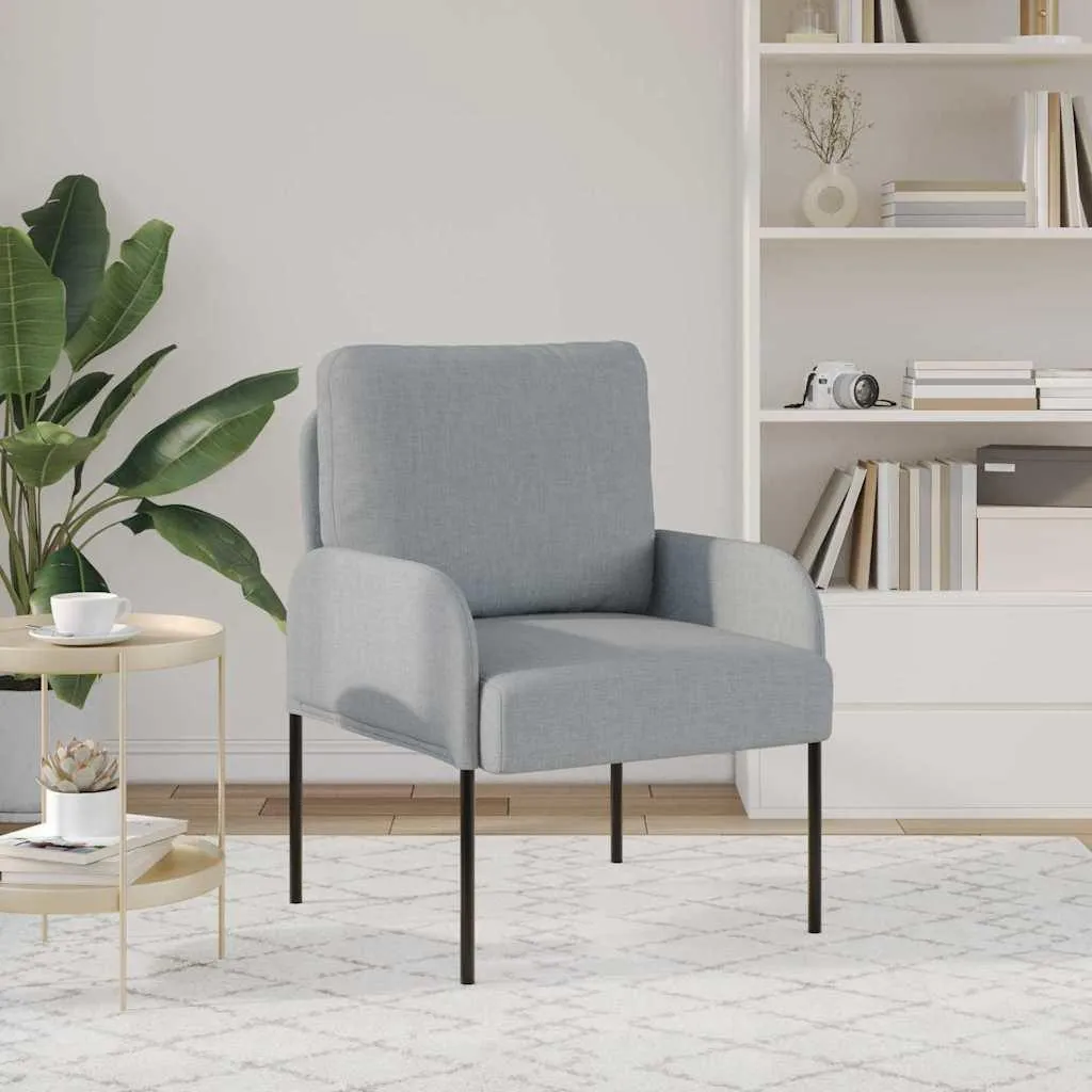 vidaXL Divani con cuscini 55 cm Grigio chiaro Compensato - 3