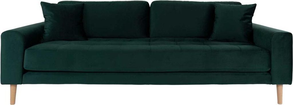 House Collection Samt 3-Sitzer Sofa Milo Dunkelgrün