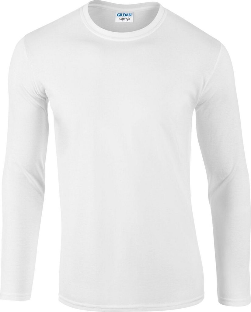 Gildan - "Softstyle" T-Shirt für Herren/Damen Uni Langärmlig RW9526 (L) (Weiß)