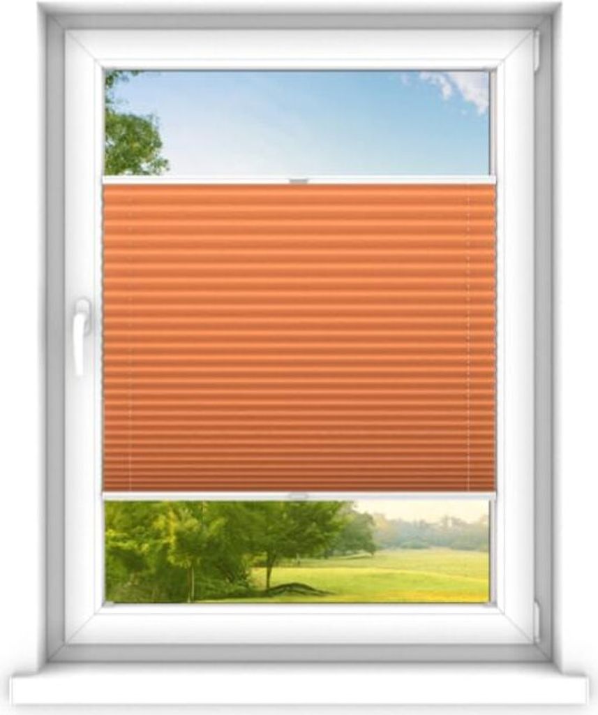 time4blinds - Plissee Rollo, Faltrollo, Sichtschutz, Orange, 70x70cm
