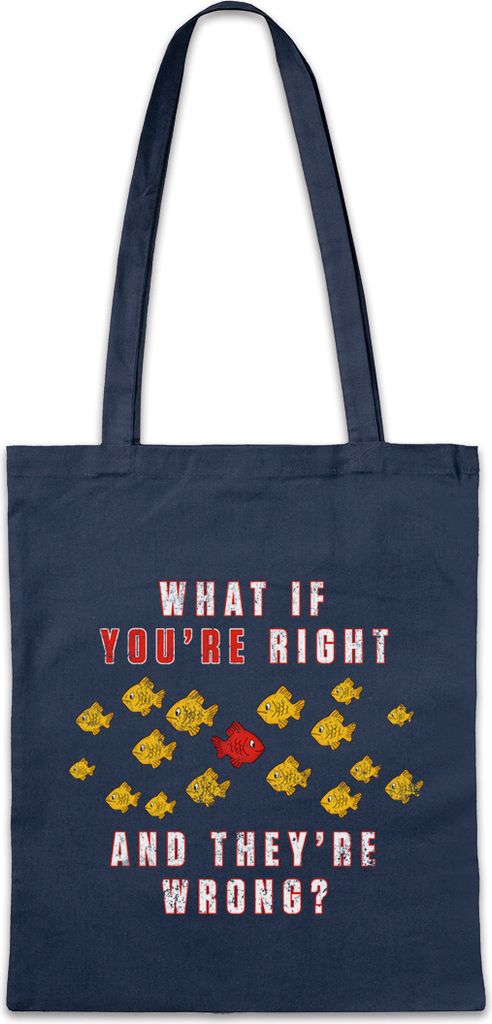 Urban Backwoods What If You're Right And They're Wrong, Stofftasche, Farbe: Navy