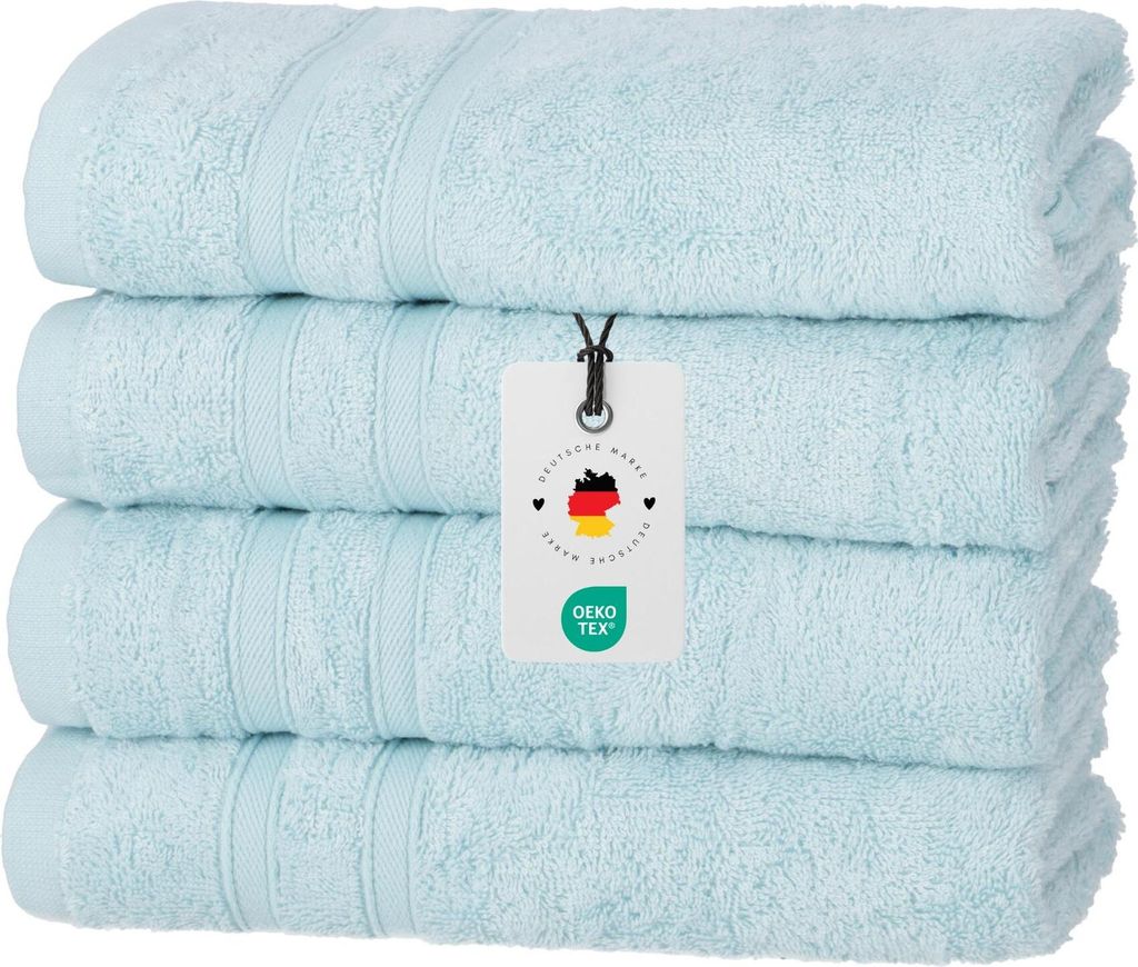 Handtücher 50x100 cm im 4er Set - 450g/m2, Handtuch Aqua Produktbild 