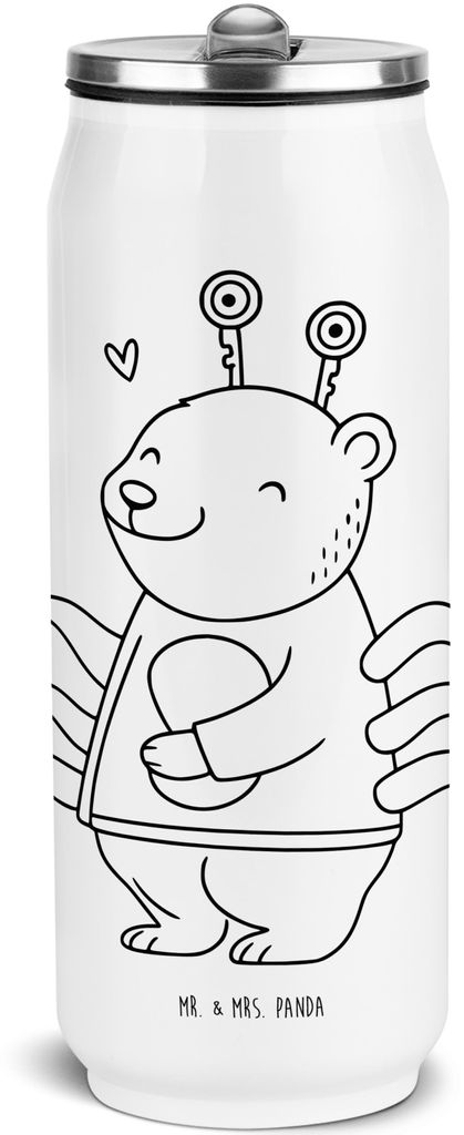 Mr. & Mrs. Panda Thermoflasche Krebs Astrologie - Weiß - Geschenk, Trinkflasche, Wasserflasche, Sternzeichen, Geburtstagsgeschenk, Getränkeflasch...