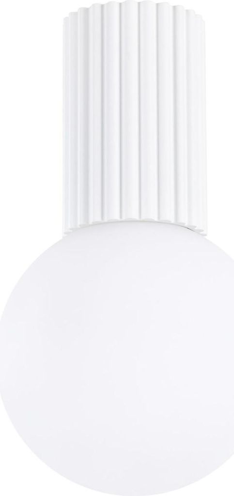 Deckenleuchte Bad IP44 G9 rund Ø12 cm Weiß Glas Aluminium Badezimmer Feuchtraum Deckenlampe