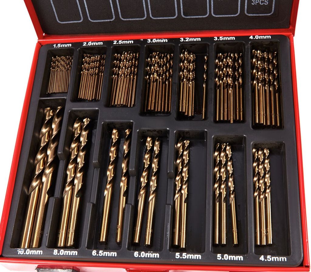 HSS M35 Cobalt-Spiralbohrer Set - 5 Stück, Für Harten Stahl & Metall, Split-Point Design