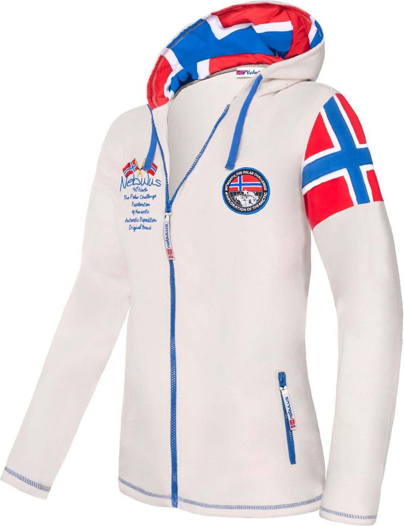 Nebulus Fleecejacke KINLEY Damen, warme Fleece Jacke, mit langem Full-Zip Reißverschluss, Q1739 - Damen, weiß, XXL/44