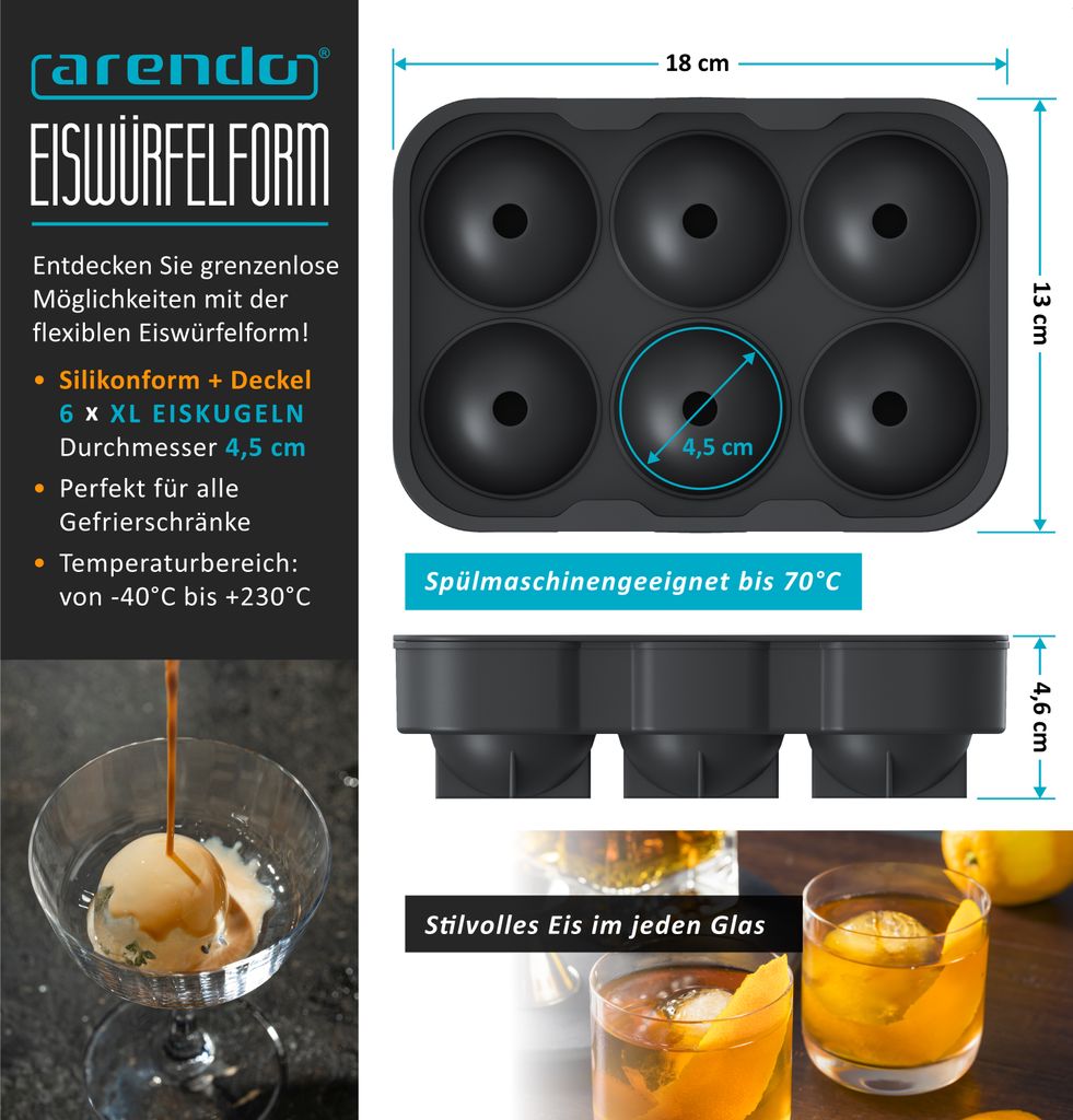 Set 3 Stampini Per Cubetti Di Ghiaccio In Silicone Con Coperchio - 45 Cubetti Da 3,3 Cm, Anti-odore, Senza BPA, Lavabili In Lavastoviglie