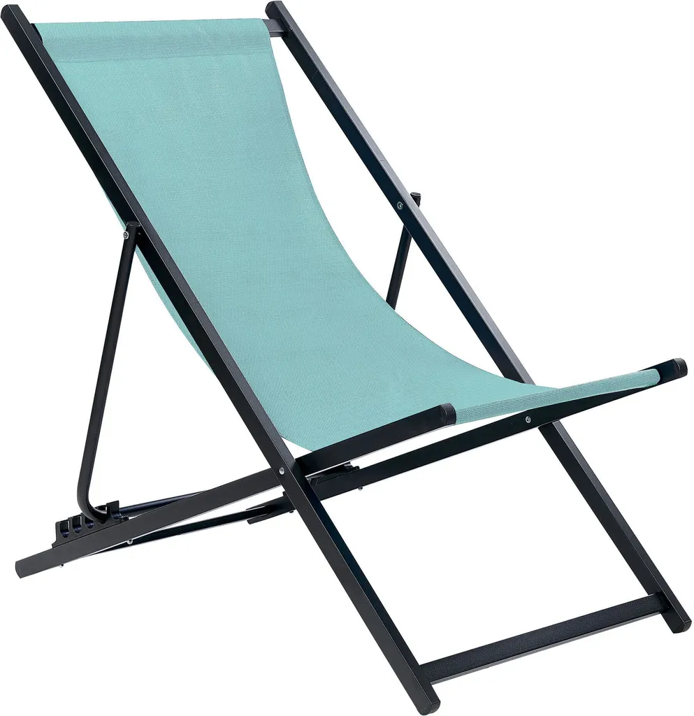 Chaise longue Locri II Turquoise - Structure Acier Noir anti-corrosion