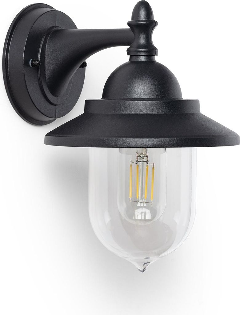 Wandleuchte Aussen aus Metall Klasik Schwarz