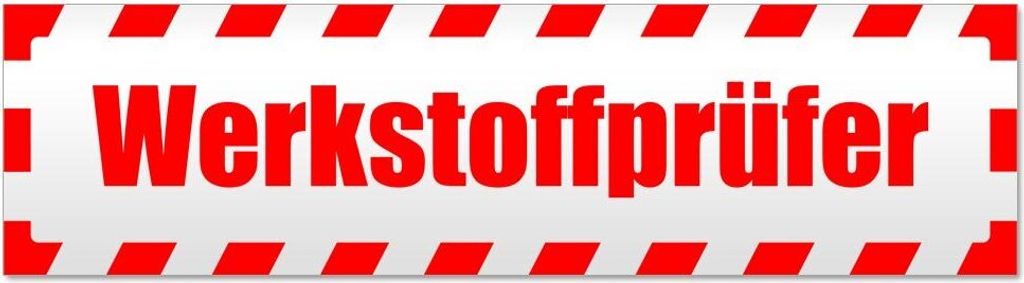 Kiwistar Werkstoffprüfer gestreift Magnetschild Schild magnetisch - 45cm Rot - Magnetfolie für Auto PKW Kfz