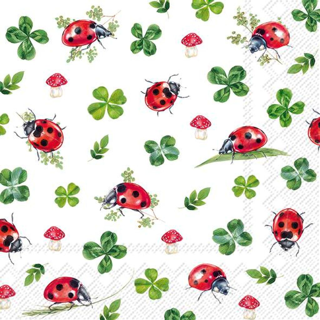 Servietten 25x25 cm - LUCKY LADYBUGS