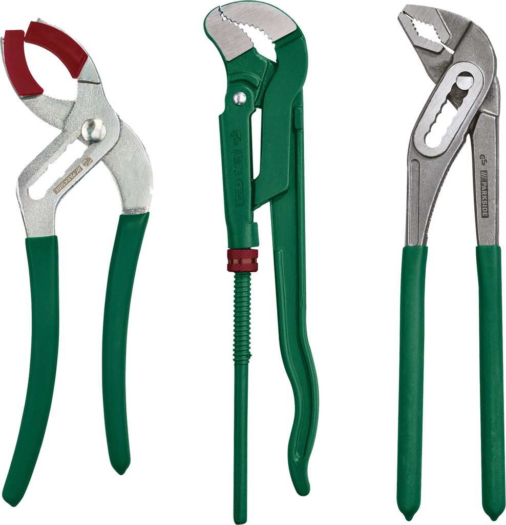 PARKSIDE® Sanitärzangen 3 Teilig / Eckrohrzange Produktbild 