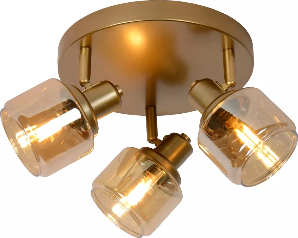 Plafonnier design en métal doré 3 lumières - Lustre moderne BJORN 38cm