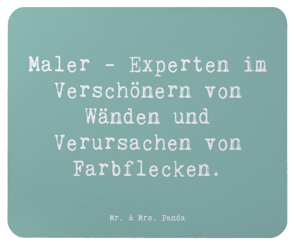 Mr. & Mrs. Panda Mouse Pad Spruch Maler Freude - Meeresbrise - Geschenk, Mousepad, Verursachen von Farbflecken, handgefertigte Geschenke, Streichen...