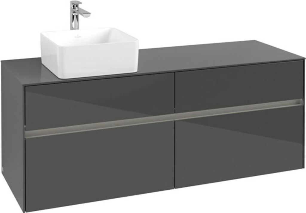 V&B Waschtischunterschrank Collaro 140x54,8x50cm, WT l, LED 10W, glo Gr