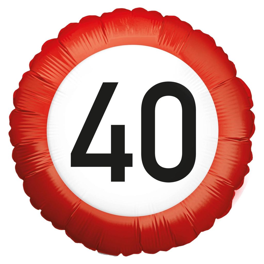 Folienballon Happy Birthday 40 Rund 45cm Helium 40. Produktbild 