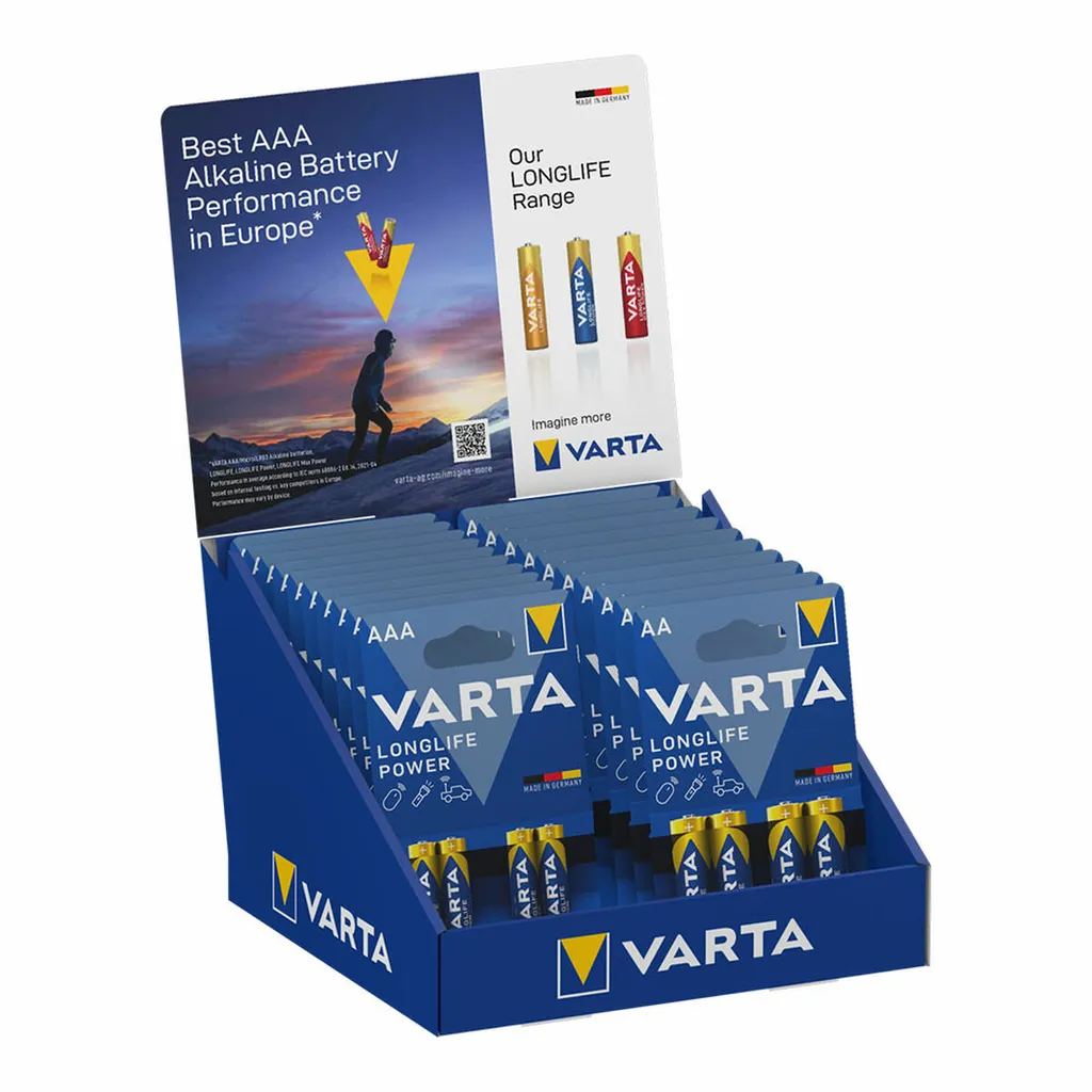 Pile alcaline au manganèse Varta longue durée pour éviter les fuites LR06