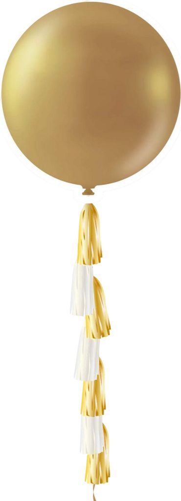 Quaste - Ballon-Ärmel, Metallic SG32402 (Einheitsgröße) (Gold/Weiß)