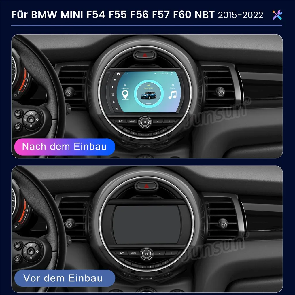Écran Tactile 7 Pouces Autoradio Android 14 pour Mini Cooper NBT