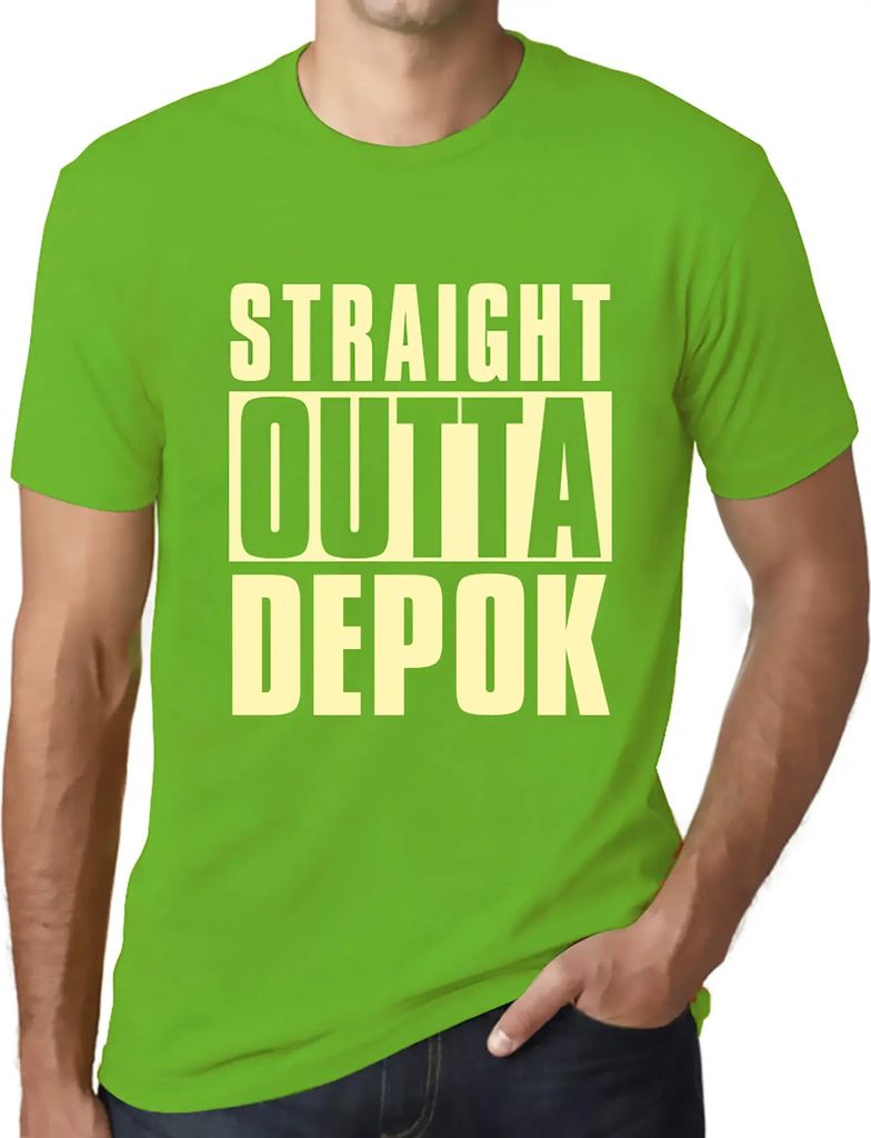 Herren Grafik T-Shirt Direkt aus Depok – Straight Outta Depok – Öko-Verantwortlich Vintage Jahrgang Kurzarm Lustige Druck Geburtstag Geschenk ...