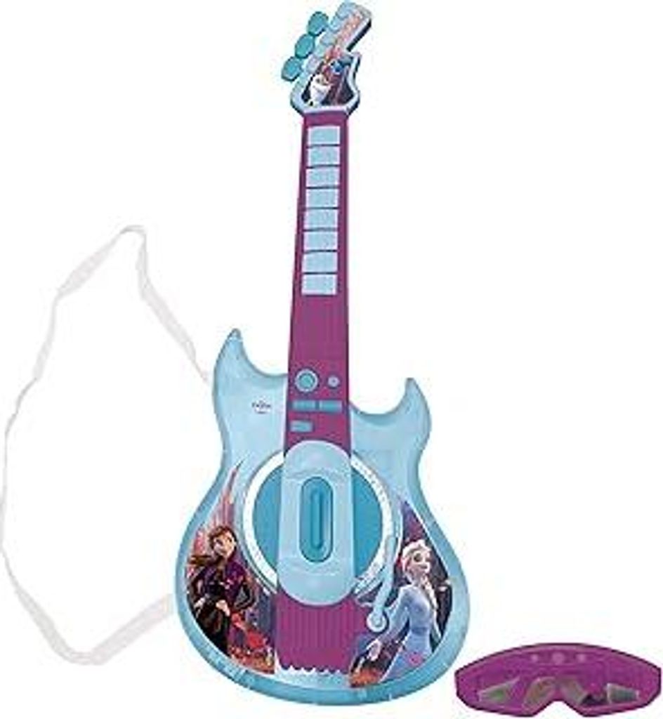 Lexibook, Die Eiskönigin, Leuchtende elektronische Gitarre mit Mikrofon, Brille mit Mikrofon, Melodien, 2 Spielmodi, MP3-Anschluss, Blau/Violett, ...