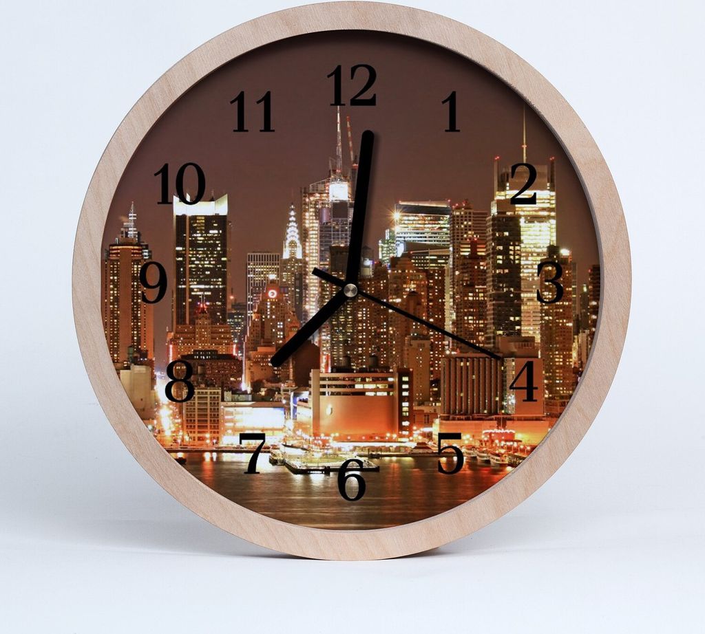 Holzuhr 30fi cm wanduhr - Stadtgebäude