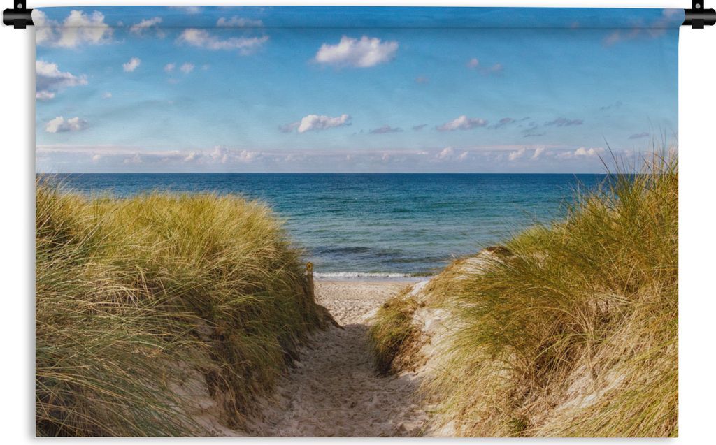 MuchoWow Wandteppich Wandbehang Strand - Wolken - Deutschland 150x100 cm Tapisserie Dekoration Wandtuch - Waschbar - Tapisserien - Wand-Decke