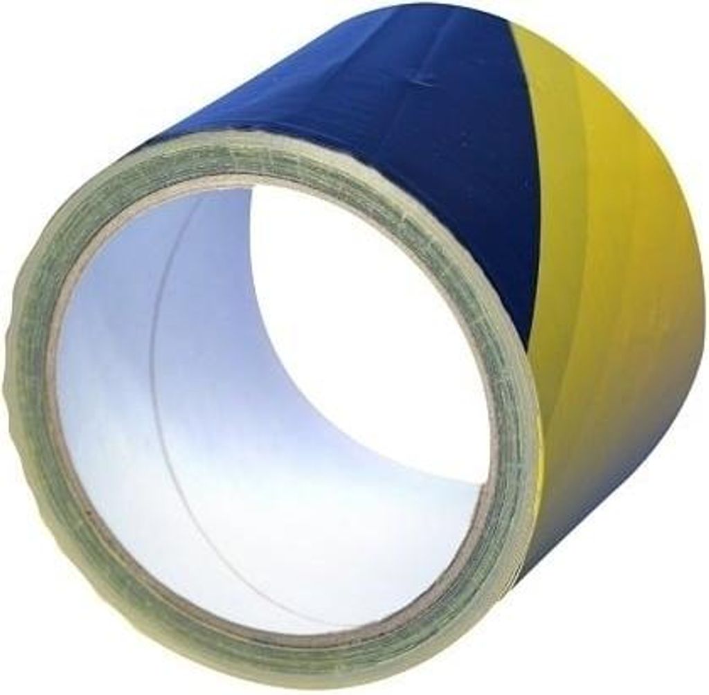 Warnband Gelb-Schwarz 100 mm/100 m nonglu